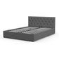 Celle Bed Frame Base Gas Lift with Headboard - Grey King Single