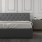 Celle Bed Frame Base Gas Lift with Headboard - Grey King Single
