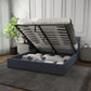 Celle Bed Frame Base Gas Lift with Headboard - Charcoal King