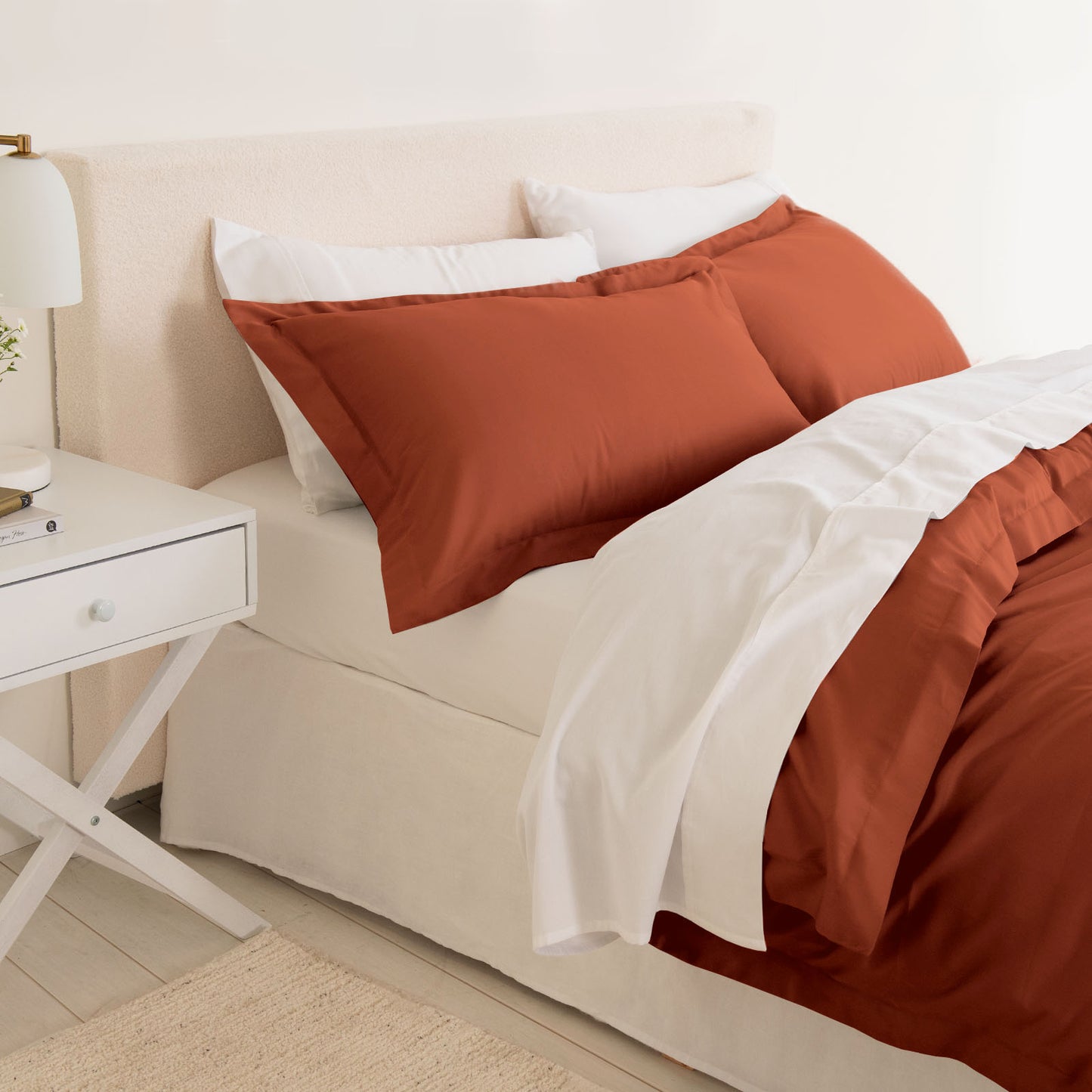 KING 1000TC Bamboo Cotton Quilt Cover Sets - Brown