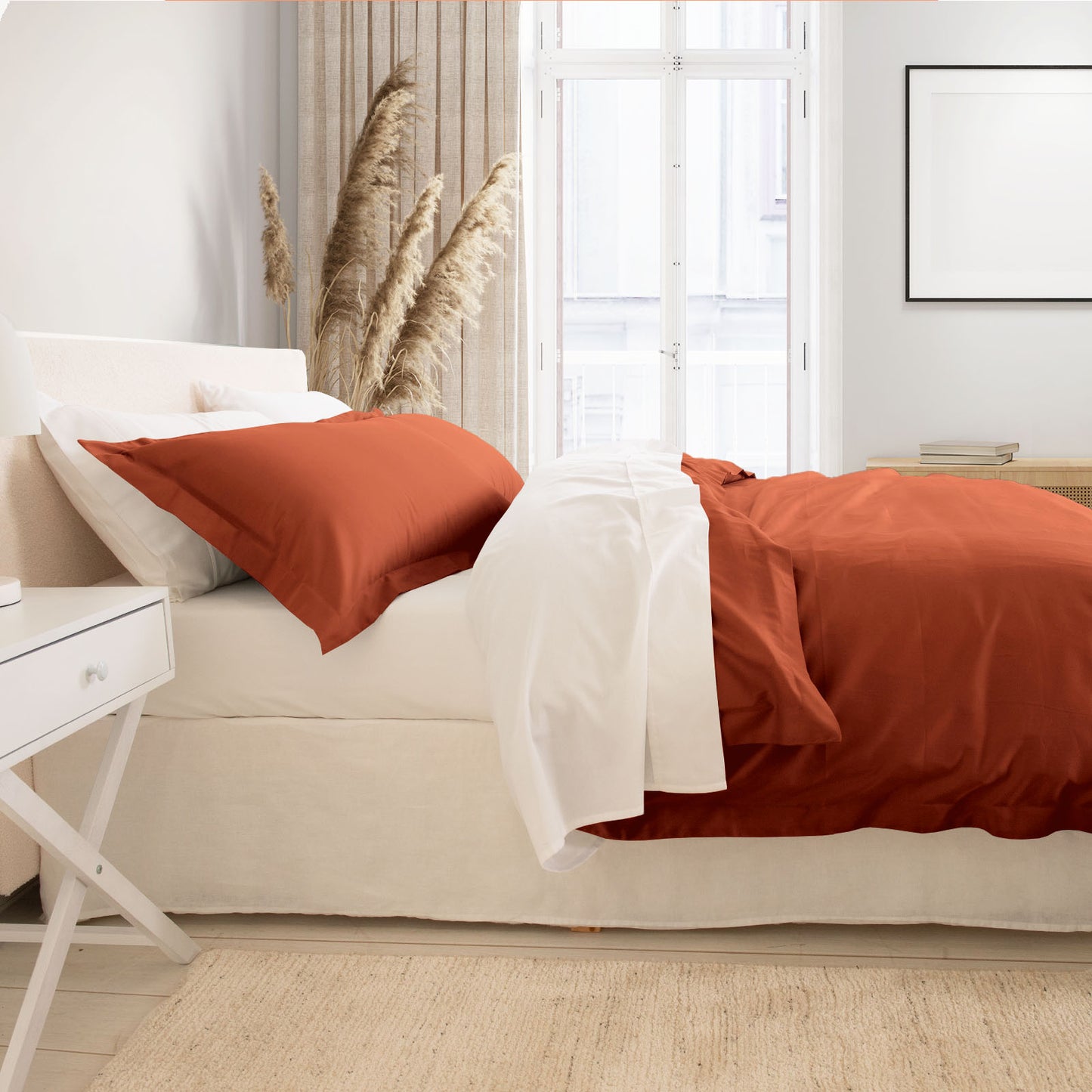 KING 1000TC Bamboo Cotton Quilt Cover Sets - Brown