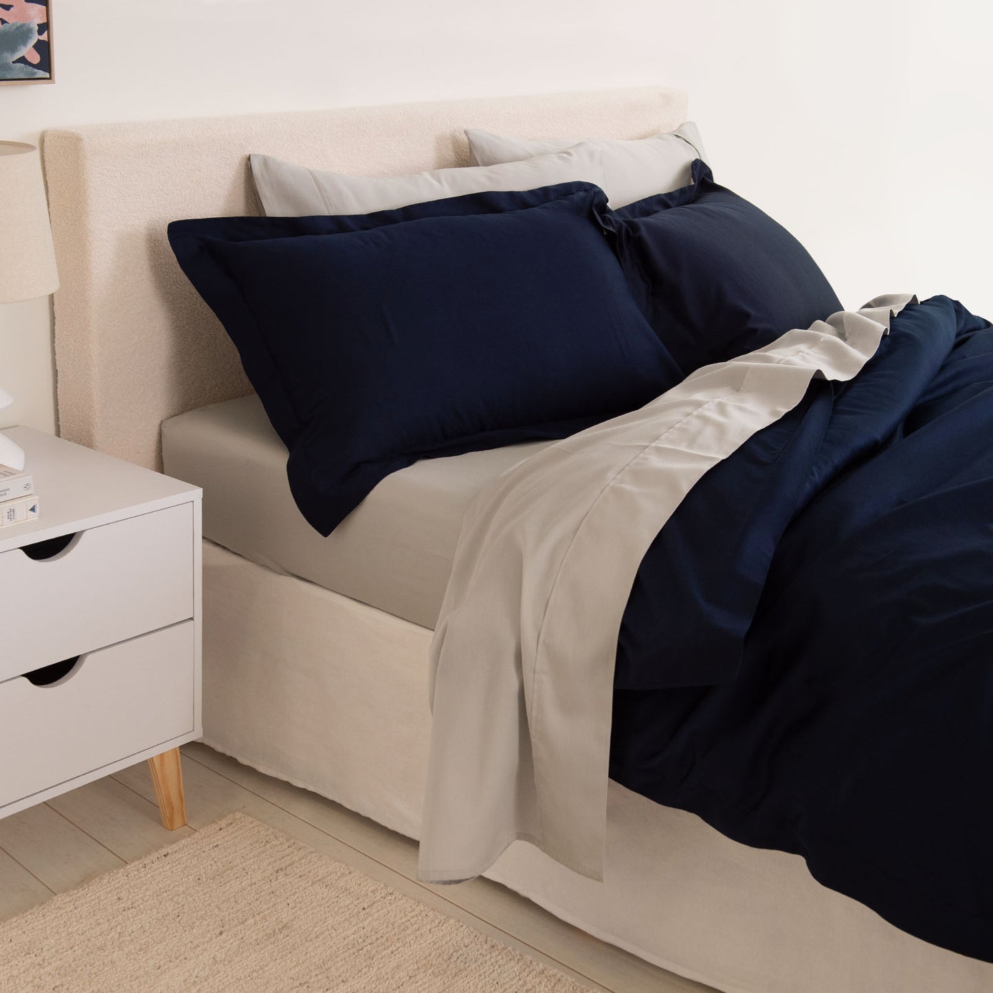 KING 1000TC Bamboo Cotton Quilt Cover Sets - Royal Blue