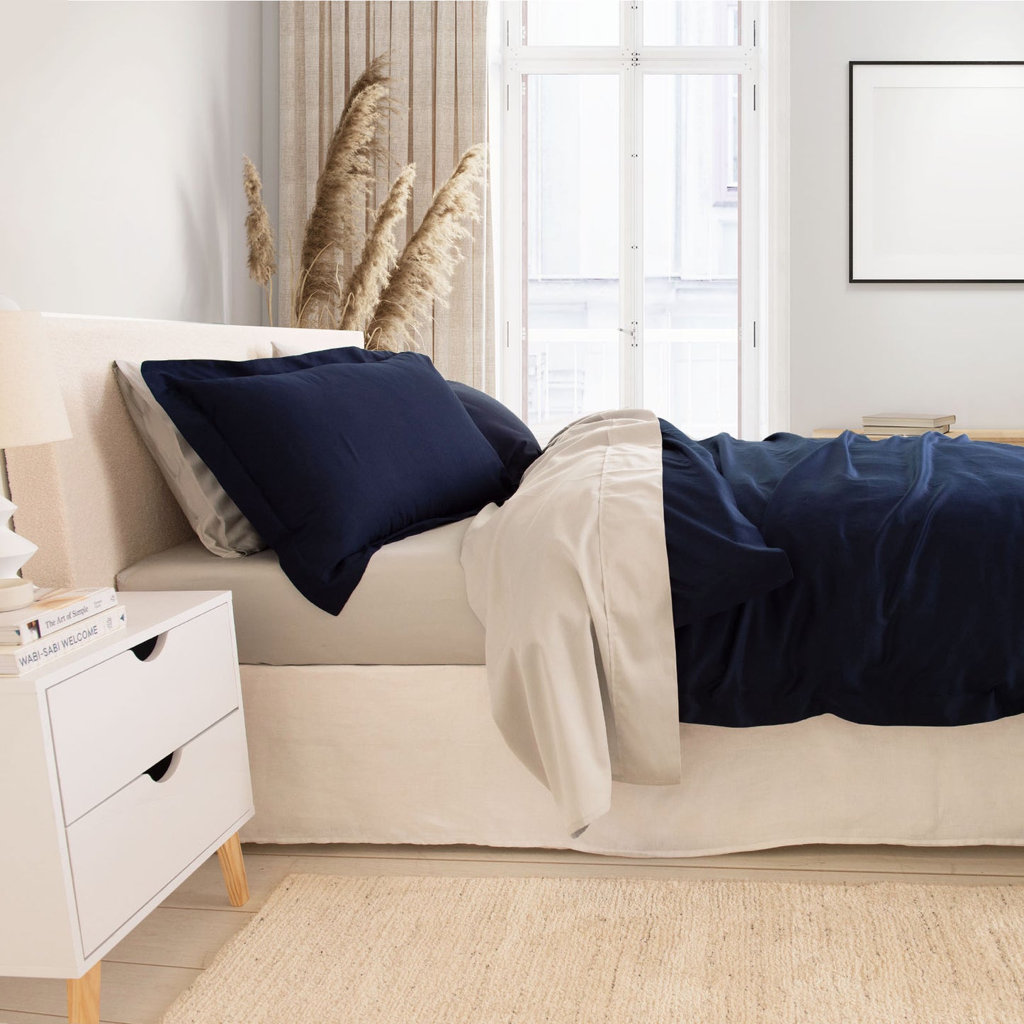 KING 1000TC Bamboo Cotton Quilt Cover Sets - Royal Blue