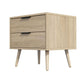 Equimalt Wooden Bedside Tables with 2 Drawers - Light Brown