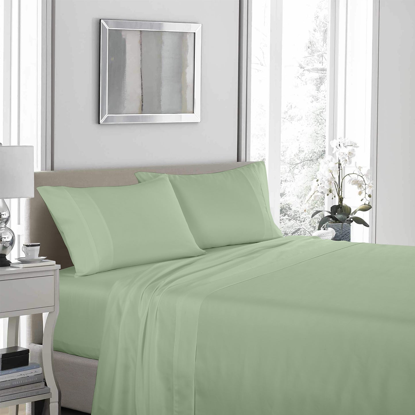 King Royal Comfort - 1200TC Ultrasoft 4pc Sheet Set - Sage Green