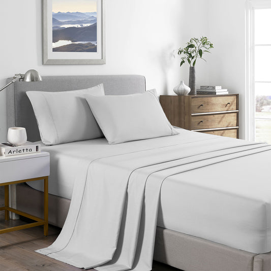 Double Royal Comfort Bamboo Cooling 2000TC Sheet Set - Pearl Stone