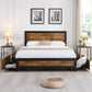 Placid Bed & Mattress Package with 20cm Mattress - Black & Wood Queen