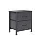 Moose Fabric Bedside Tables with 2 Drawers - Dark Grey