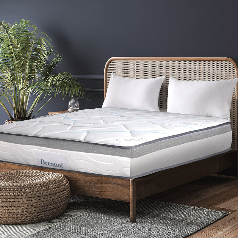 Cosseted Bed & Mattress Package with 25cm Mattress - Black & Wood Double