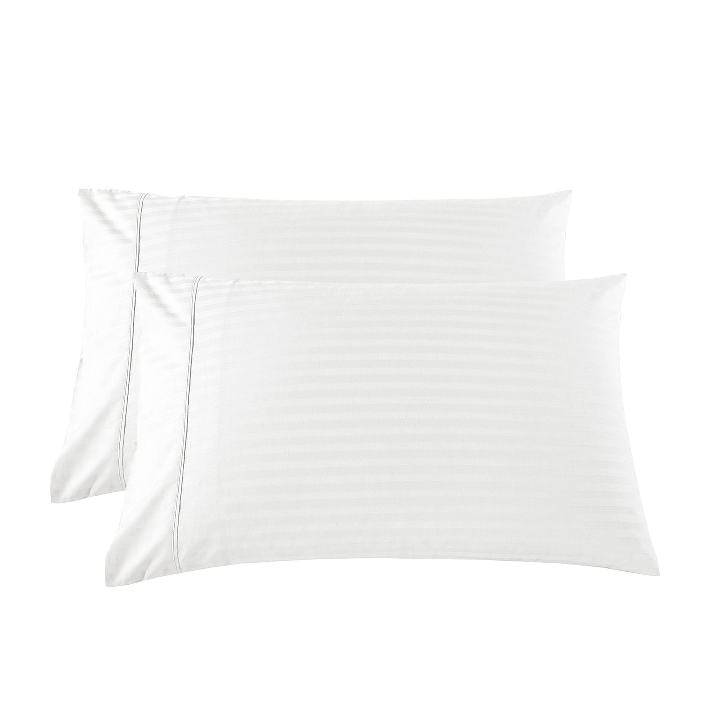 Double Kensington 1200TC Cotton Sheet Set Stripe - White