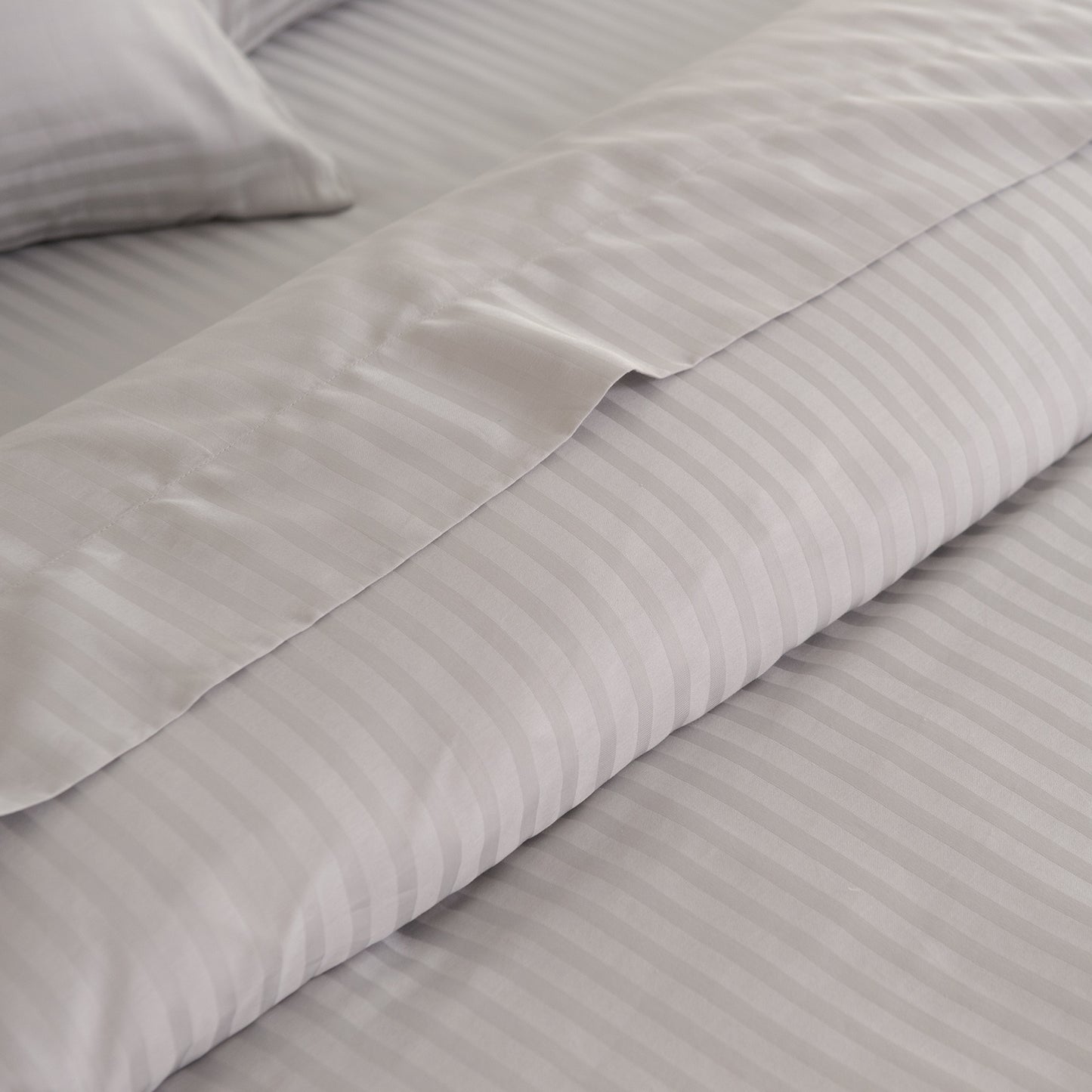 Queen Kensington 1200TC Cotton Sheet Set Stripe - Silver Grey