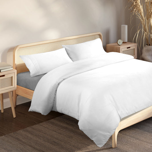 KING Blended Bamboo Quilt Cover Set - White