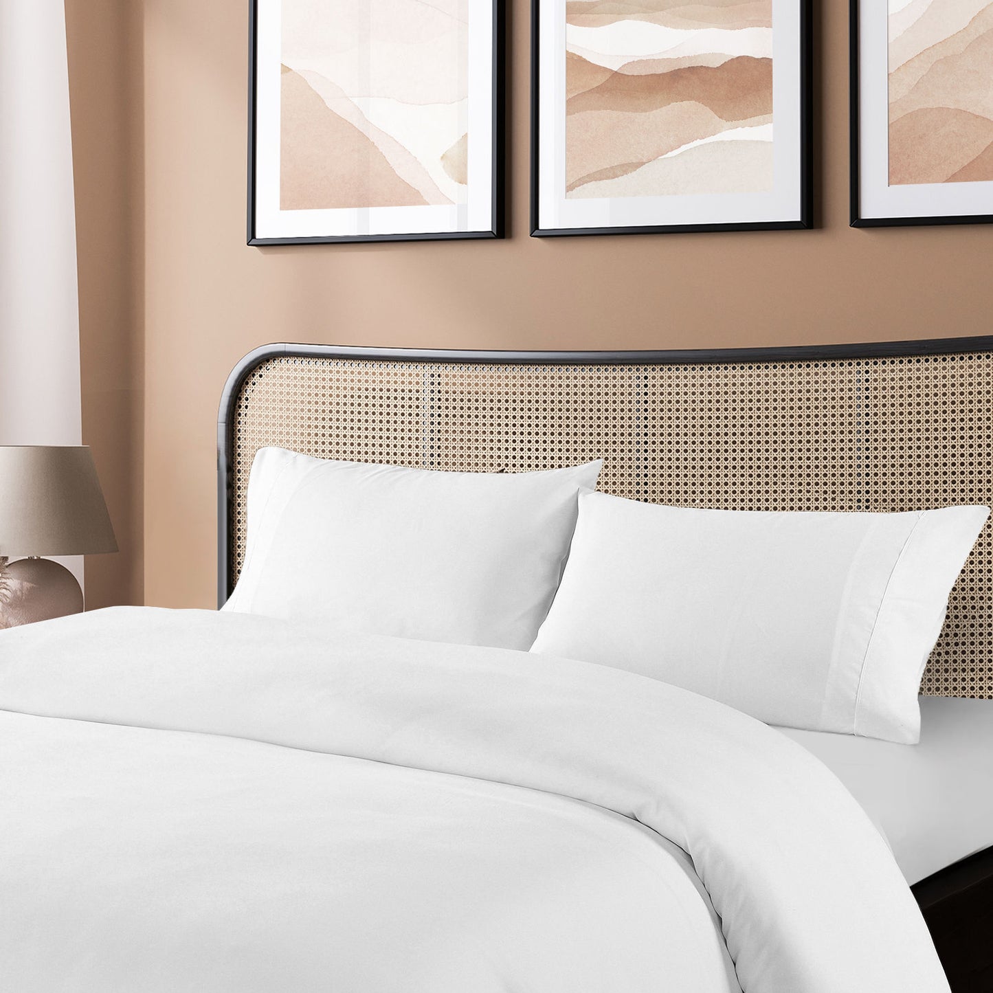 KING Blended Bamboo Quilt Cover Set - White