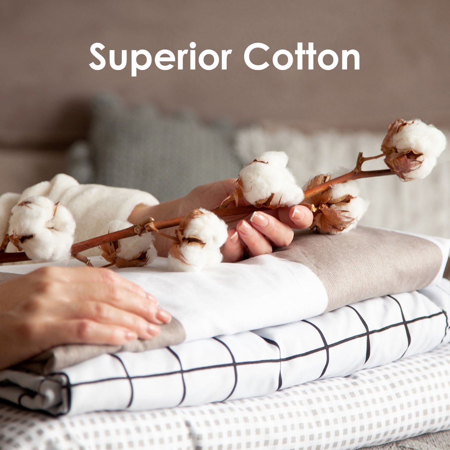 QUEEN 1000TC Cotton Blend Quilt Cover Pillowcase Set - Charcoal