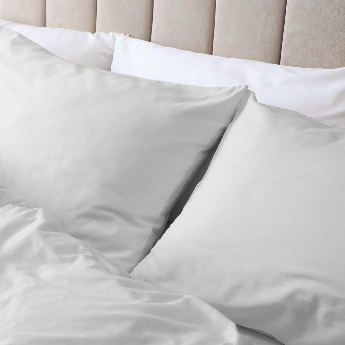 KING 1000TC Cotton Blend Quilt Cover Pillowcase Set - Silver
