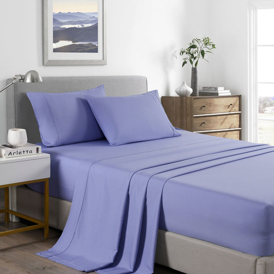 Double Royal Comfort Bamboo Cooling 2000TC Sheet Set - Mid Blue