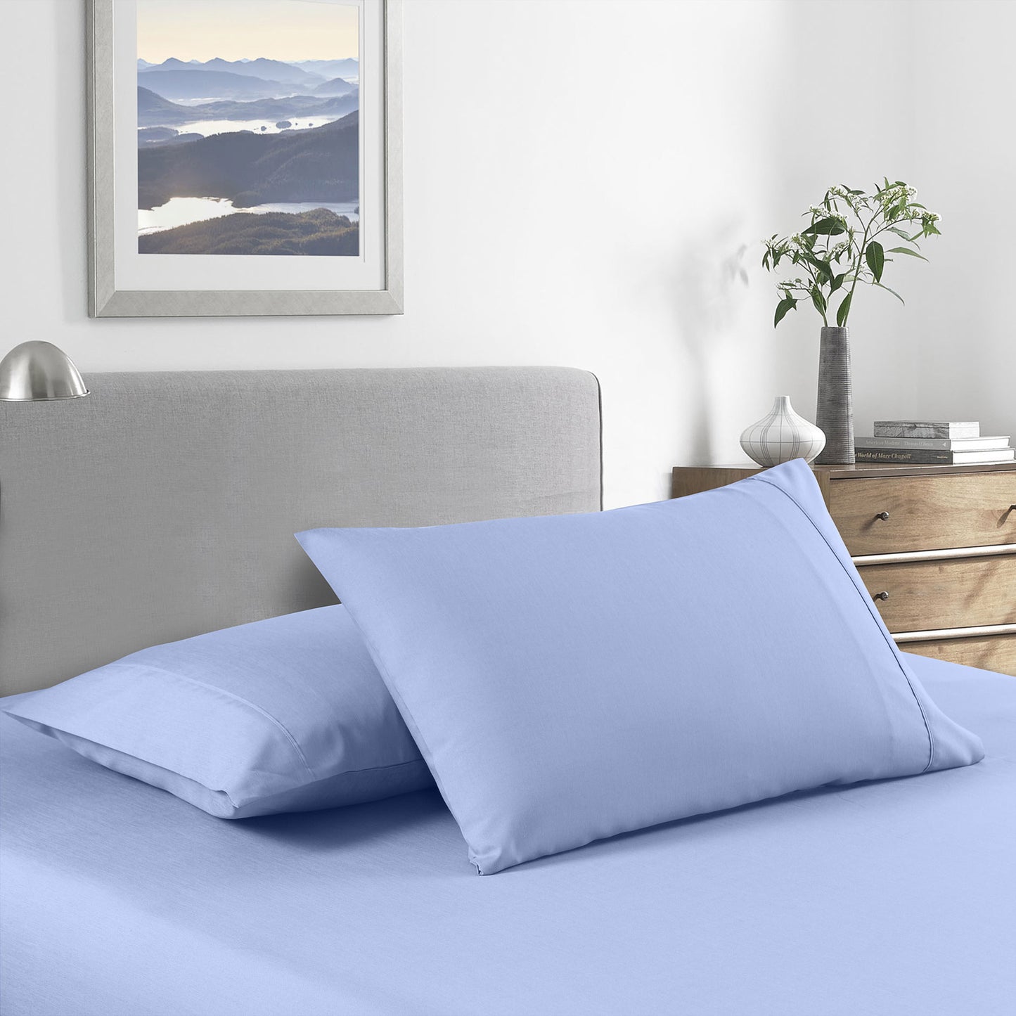 Queen Royal Comfort Bamboo Cooling 2000TC Sheet Set - Light Blue