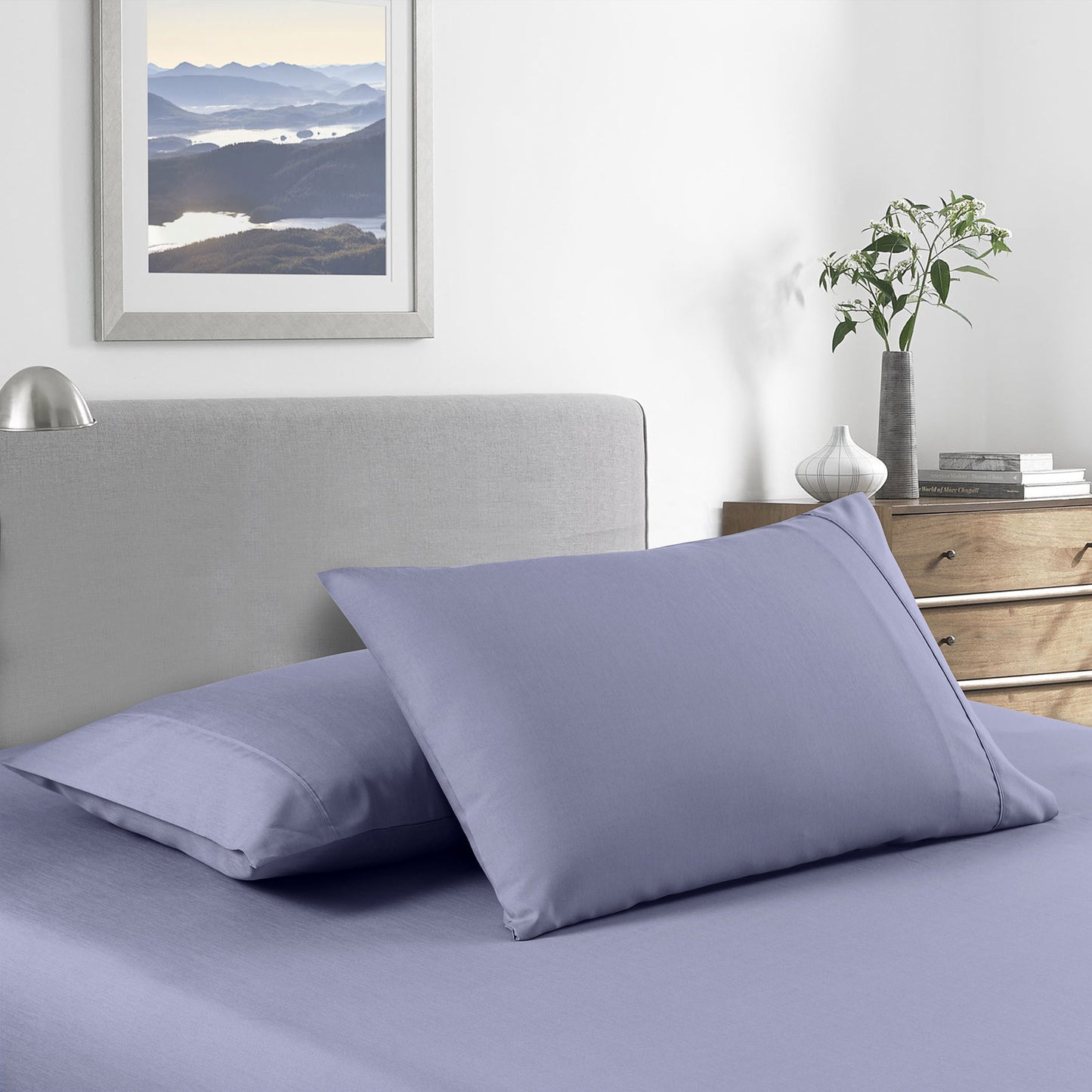 Queen Royal Comfort Bamboo Cooling 2000TC Sheet Set - Lilac Grey