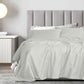QUEEN 1200 Thread Count Stripe Cotton Blend Quilt Cover Sets - Silver