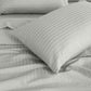 QUEEN 1200 Thread Count Stripe Cotton Blend Quilt Cover Sets - Silver