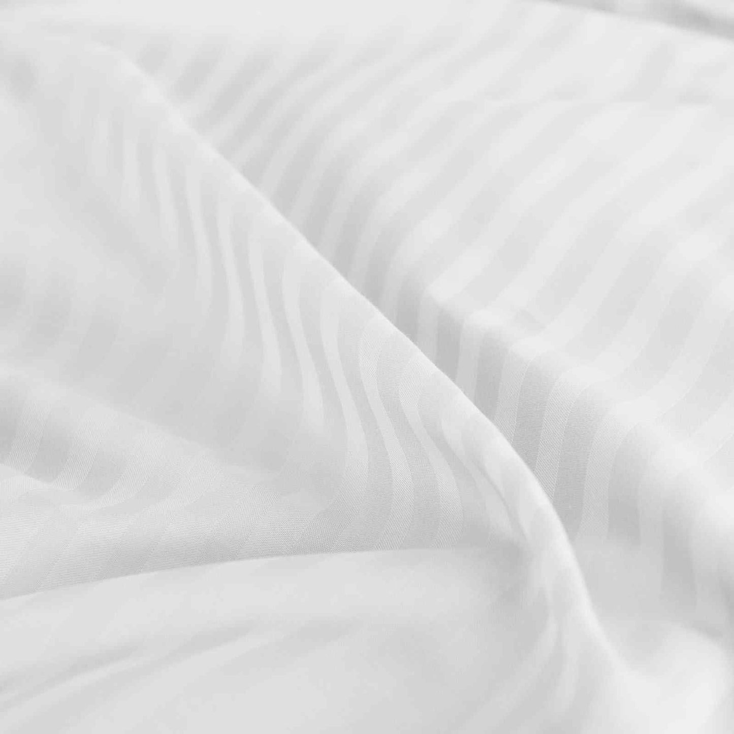 KING 1200 Thread Count Stripe Cotton Blend Quilt Cover Sets - White