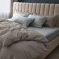 KING 1200TC 3-Piece Damask Stripe Cotton Blend Quilt Cover Sets - Charcoal
