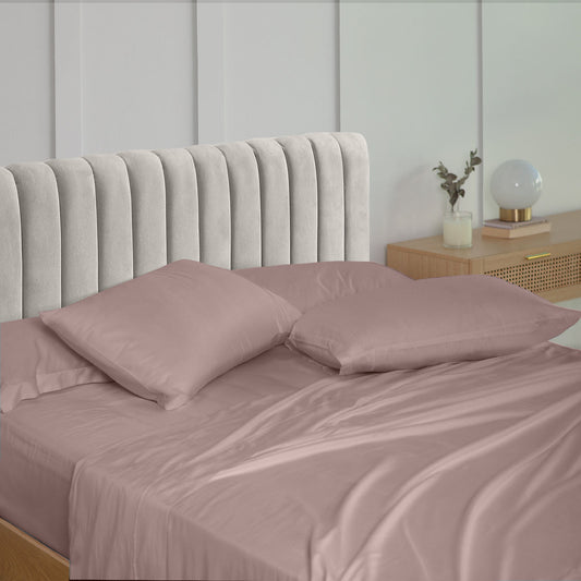 King Royal Comfort 1500TC Cotton Rich Fitted 4pc Sheet Sets Stone