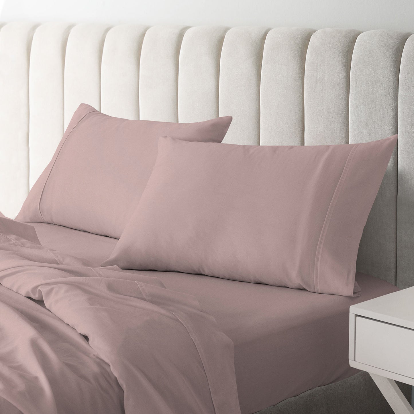 King Royal Comfort 1500TC Cotton Rich Fitted 4pc Sheet Sets Stone
