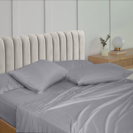 King Royal Comfort 1500TC Cotton Rich Fitted Sheet 4pc Set - indigo