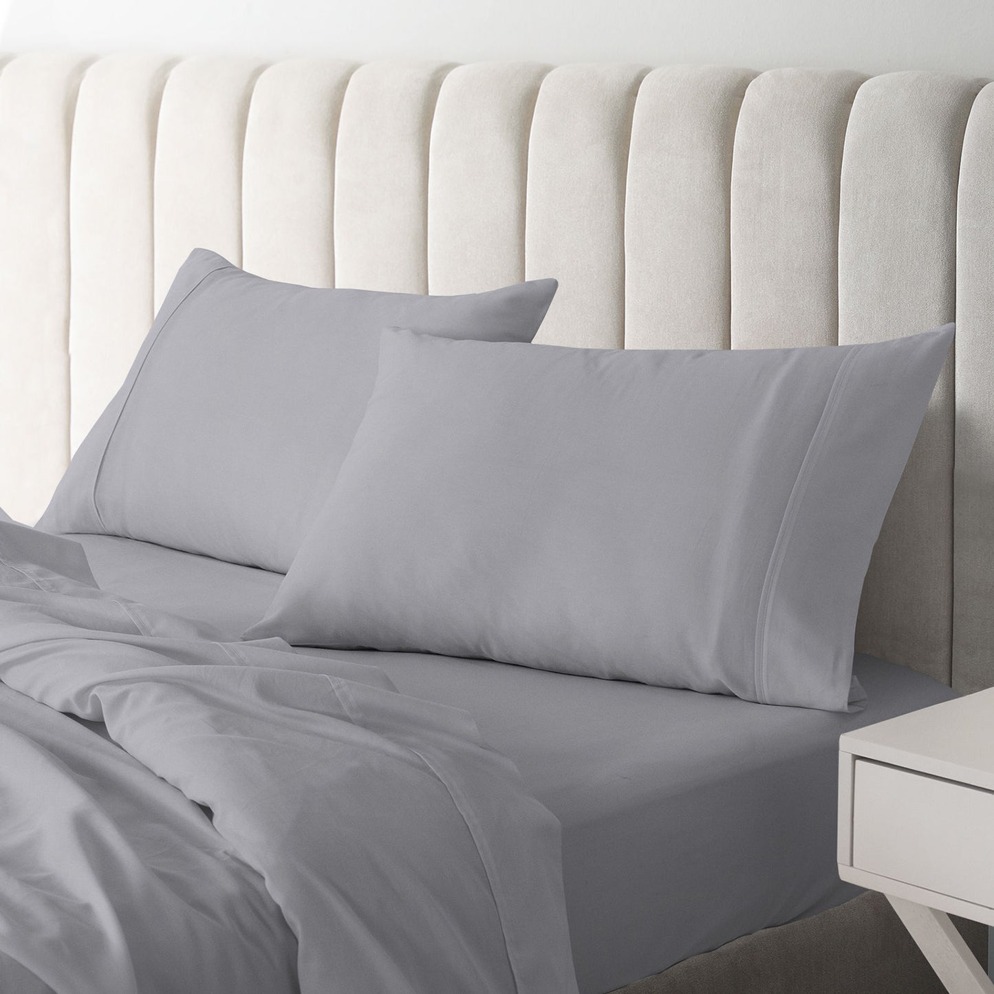 King Royal Comfort 1500TC Cotton Rich Fitted Sheet 4pc Set - indigo