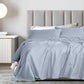 KING 1200 Thread Count Stripe Cotton Blend Quilt Cover Sets - Blue Fog