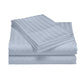 KING 1200 Thread Count Stripe Cotton Blend Quilt Cover Sets - Blue Fog