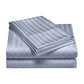 KING 1200TC 3-Piece Damask Stripe Cotton Blend Quilt Cover Sets - Blue
