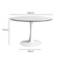 Dining Table Kitchen 6 Person Marble Tulip Round Metal Base 120cm