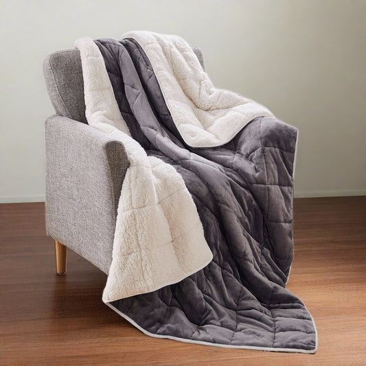 Winslet Weighted Ultra-Soft Blanket Heavy Gravity Single 9kg - Grey