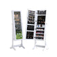 Dual Use Mirrored Jewellery Dressing Cabinet with LED Light White