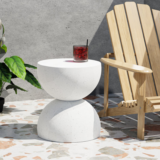 Iskander Side End Table Terrazzo Tables - Beige