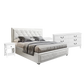 Cardiff Queen Bedroom Suite 5 Piece 1x Queen Mattress, 1x Queen Gas Lift Bed Frame, 1x Set of 2 Bedside Table and 1x White Tallboy