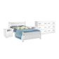 Norwich Single Bedroom Suite 5 Piece 1x Single Mattress, 1x Single Wooden Bed Frame, 2x White Bedside Tables and 1x White Tallboy