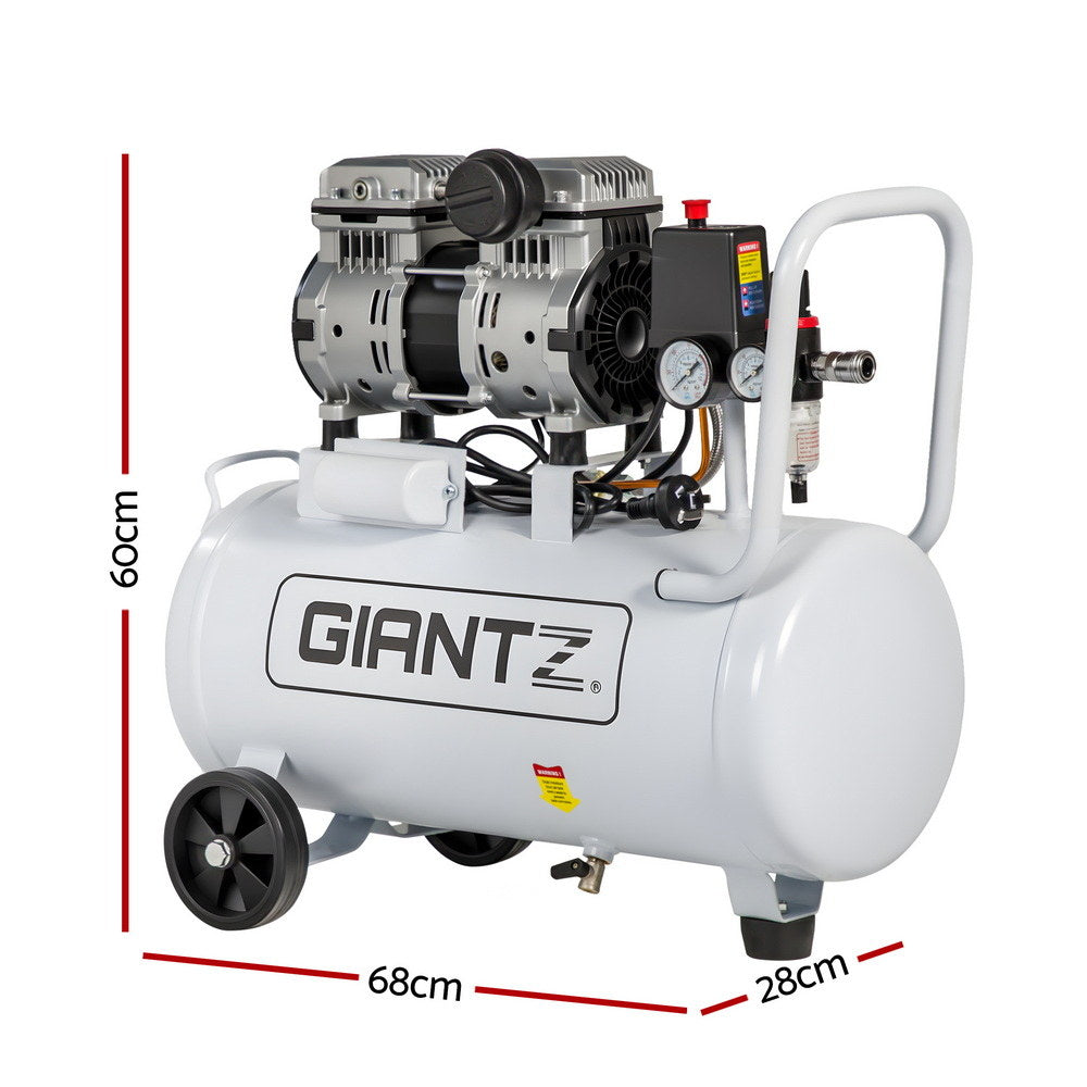 30L Air Compressor Quiet 0.75HP Oil-Free Portable Tyre Inflator 40L/Min