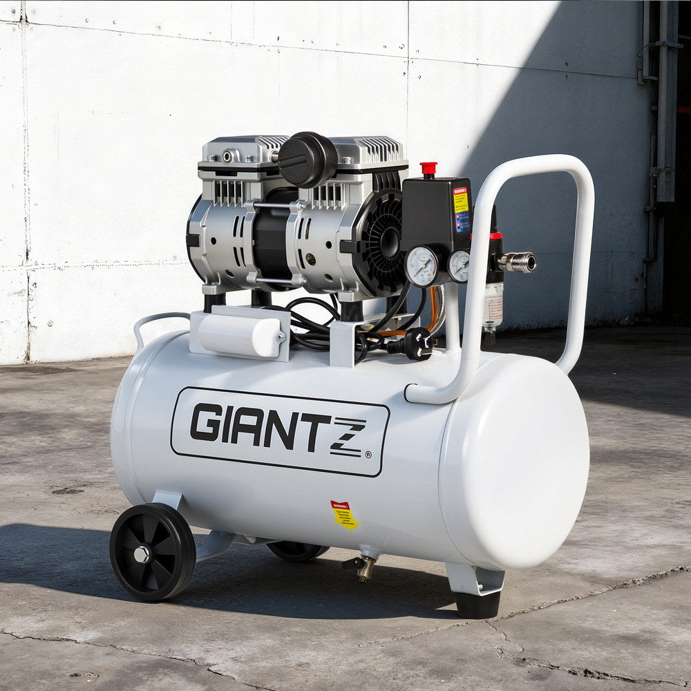 30L Air Compressor Quiet 0.75HP Oil-Free Portable Tyre Inflator 40L/Min