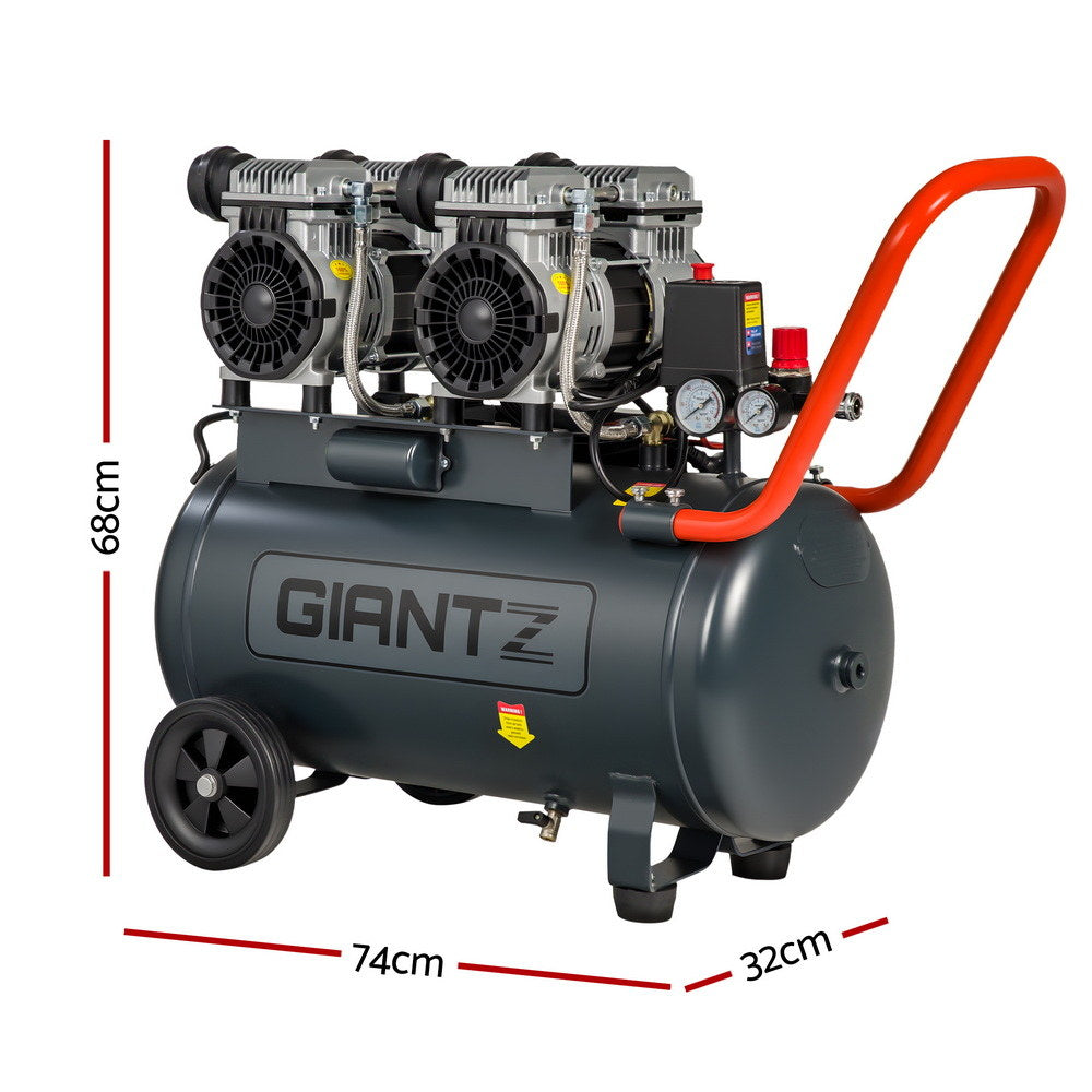 50L Air Compressor Quiet 3.0HP Oil-Free Portable Tyre Inflator 200L/Min