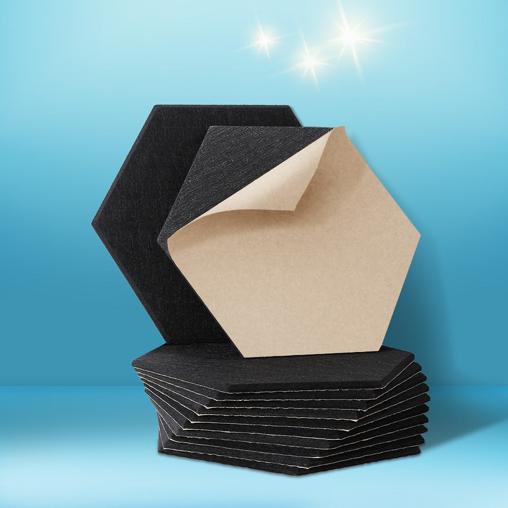 Acoustituff Acoustic Foam 12pcs 35x30x0.9cm Soundproof Absorption Panel Adhesive B ...