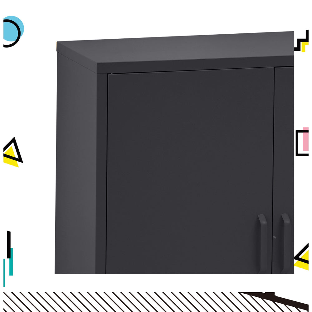 Ansel Buffet Sideboard Metal Cabinet - Charcoal