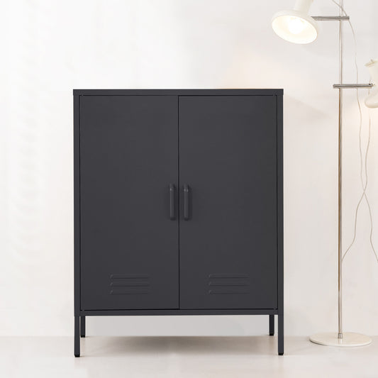Ansel Buffet Sideboard Metal Cabinet - Charcoal