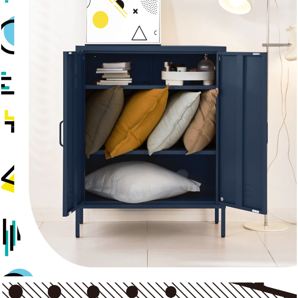 Ansel Metal Buffet Sideboard Cabinet - Blue