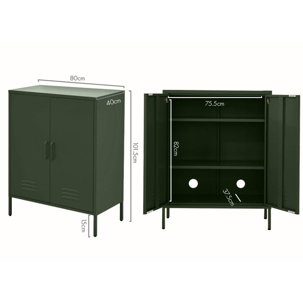 Ansel Buffet Sideboard Metal Cabinet - Green