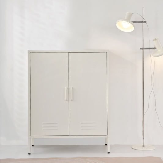 Ansel Metal Buffet Sideboard Cabinet - White