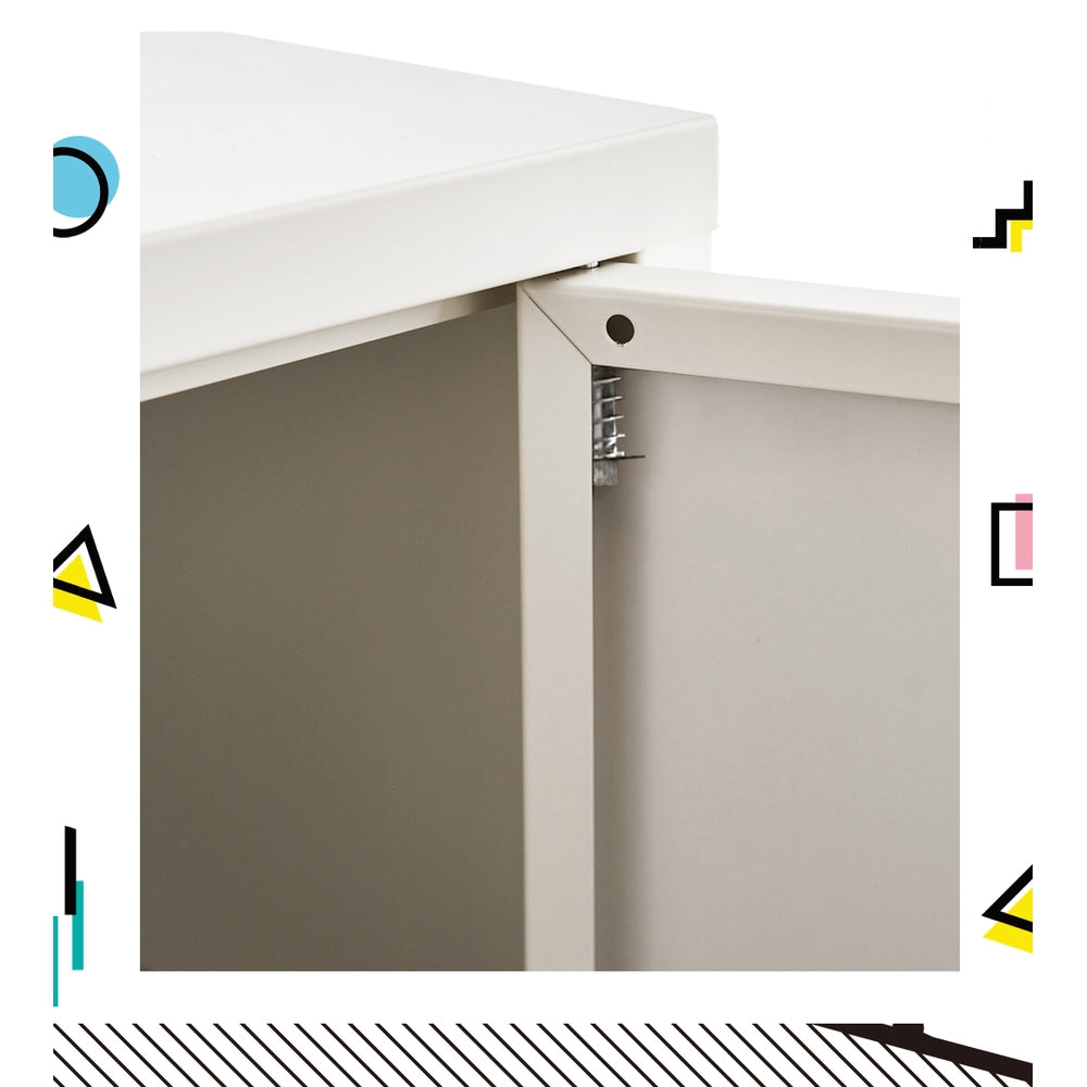 Ansel Metal Buffet Sideboard Cabinet - White