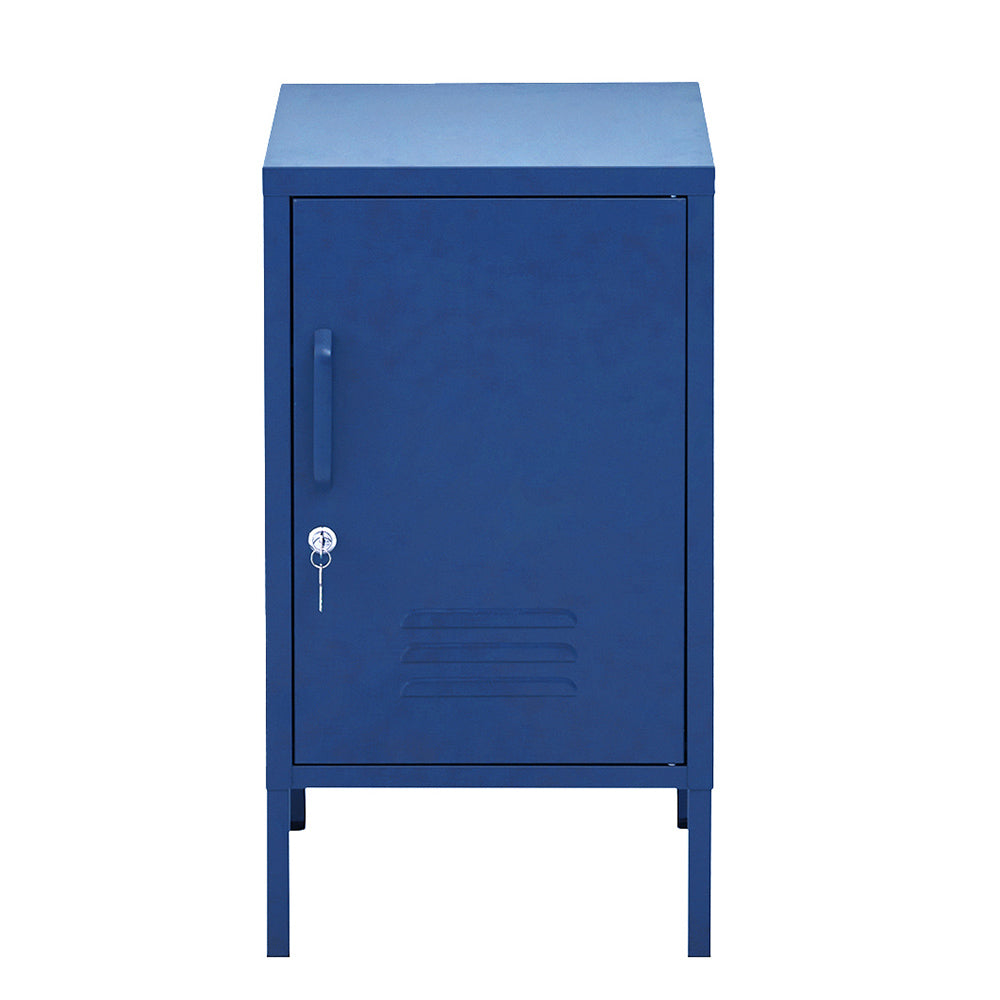 Quesnel Bedside Table Metal Cabinet - Blue